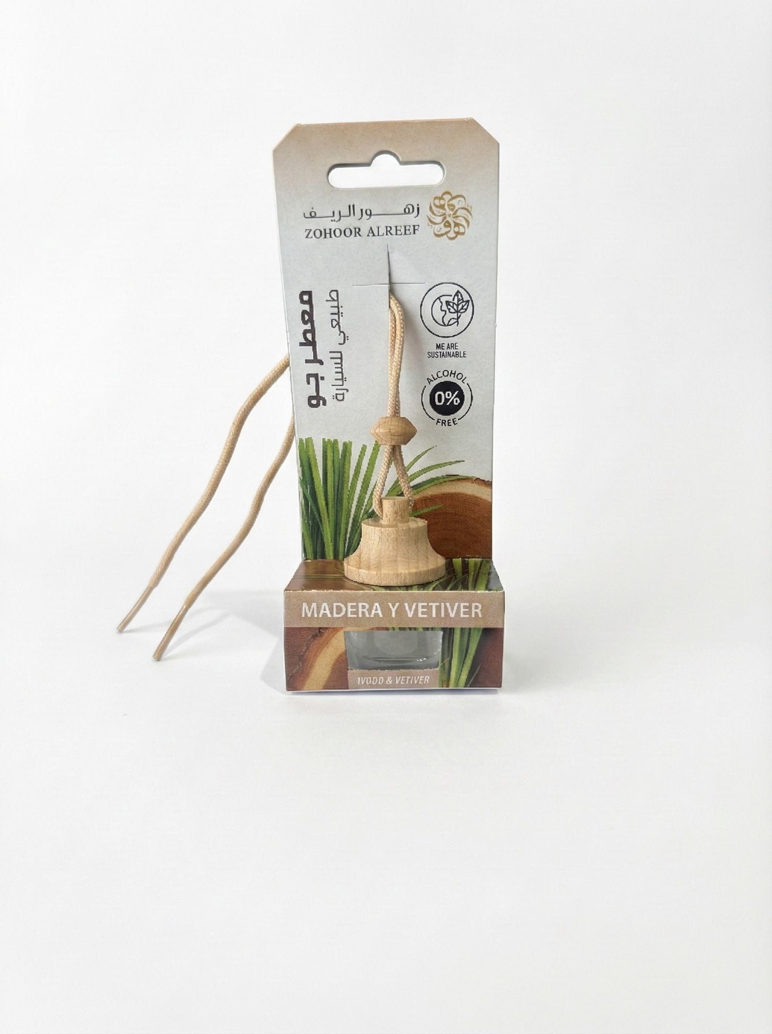 معطر سيارة "وود آند فتيفير" - فخامة الأخشاب وانتعاش الحمضيات من زهور الريف (7 مل) - Zohoor alreef SA