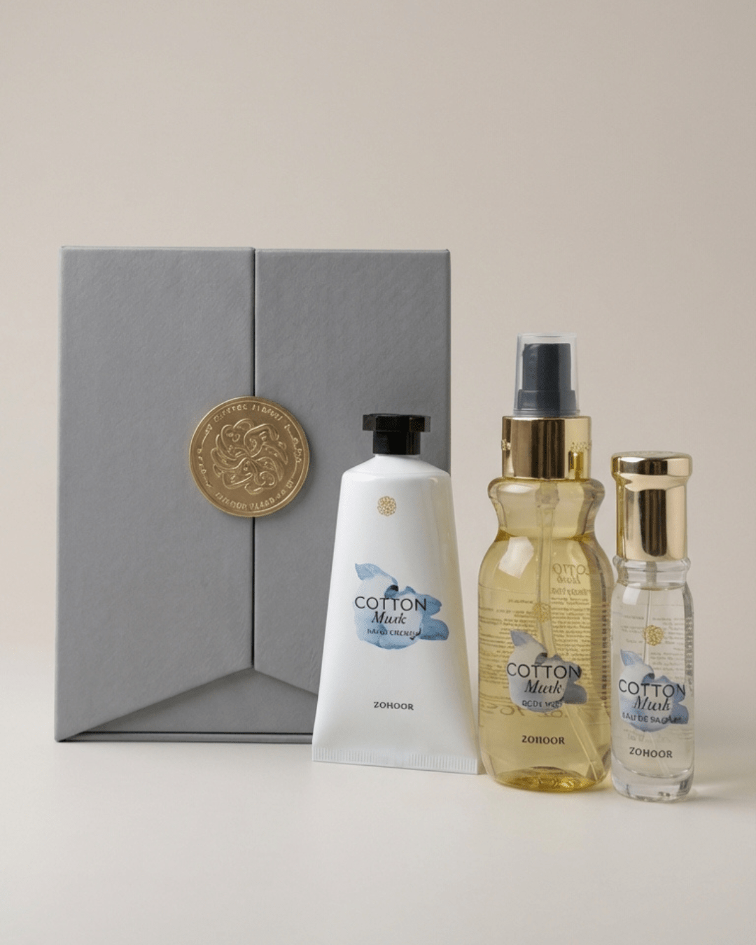 طقم هدايا العناية بالجسم "كوتون مسك ( نبتون) - Zohoor alreef SA